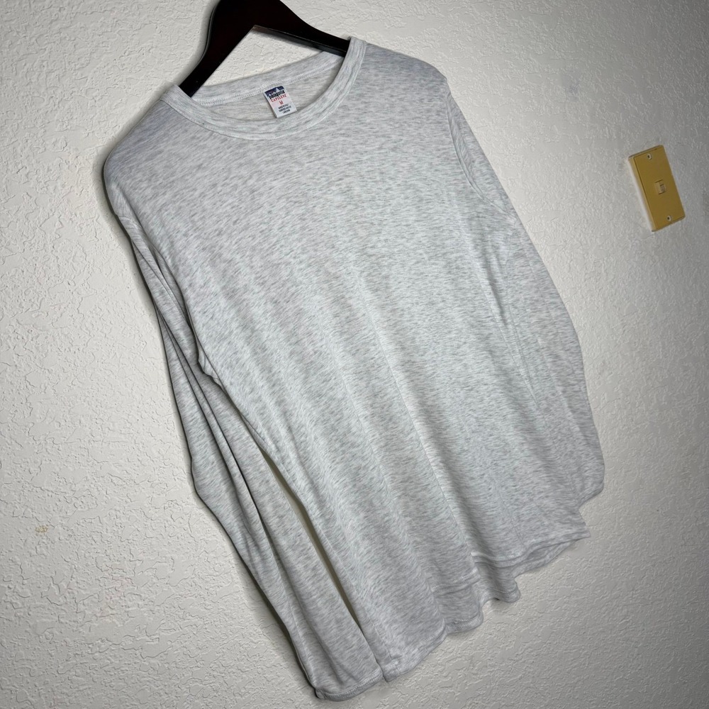 Patagonia Capilene Mens Medium Gray Long Sleeve Base Layer Shirt Made in USA